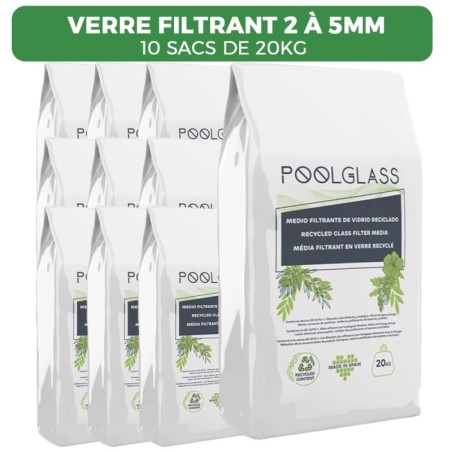 Lot de 2 sacs – Verre filtrant 0,4–1 mm – 20 kg