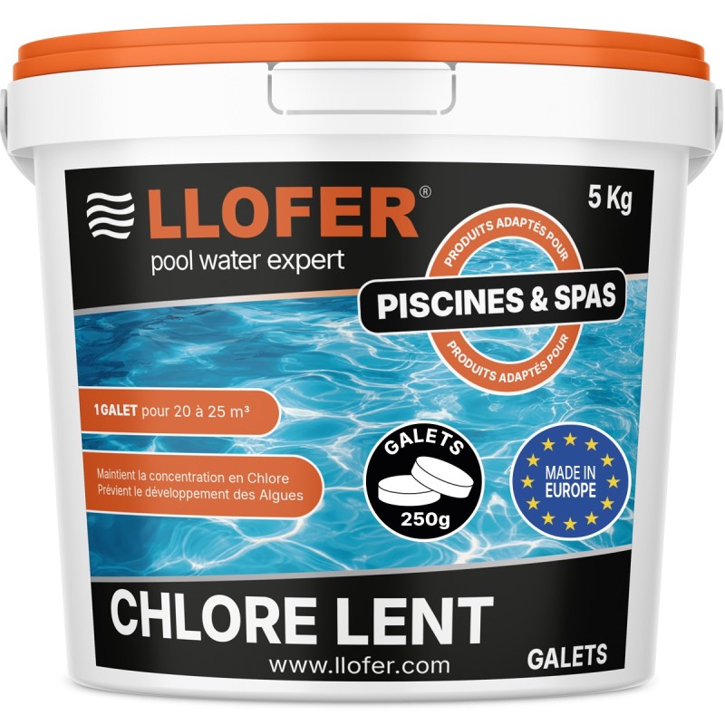 Chlore lent en galets 250 g – 5 kg (Haute teneur 90%)