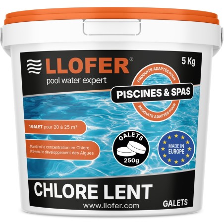 Chlore lent en galets 250 g – 5 kg (Haute teneur 90%)