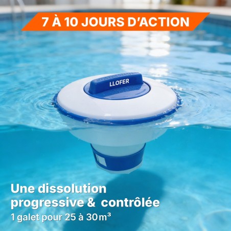 Chlore 7 actions LLOFER – Seau 5 kg | Galets longue durée