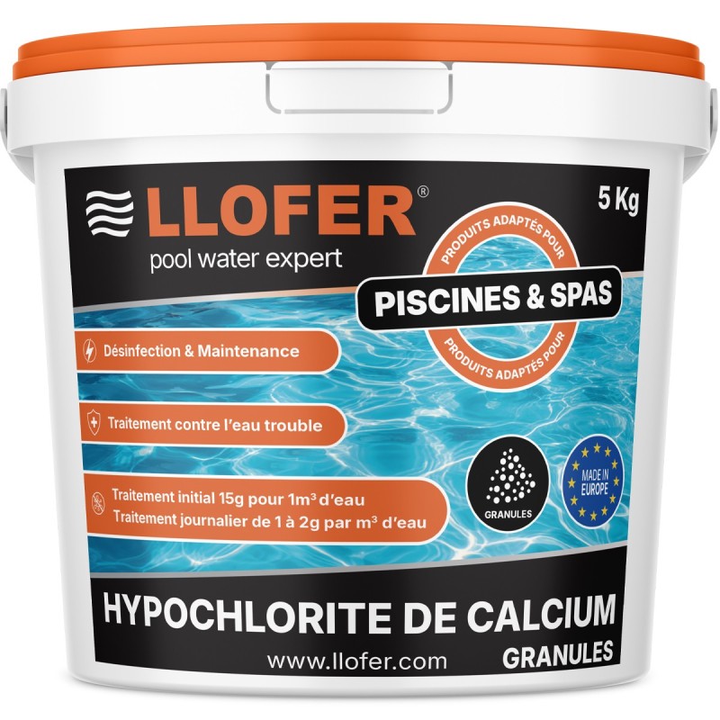 Hypochlorite de Calcium en granulés 70 % chlore actif – 5 kg