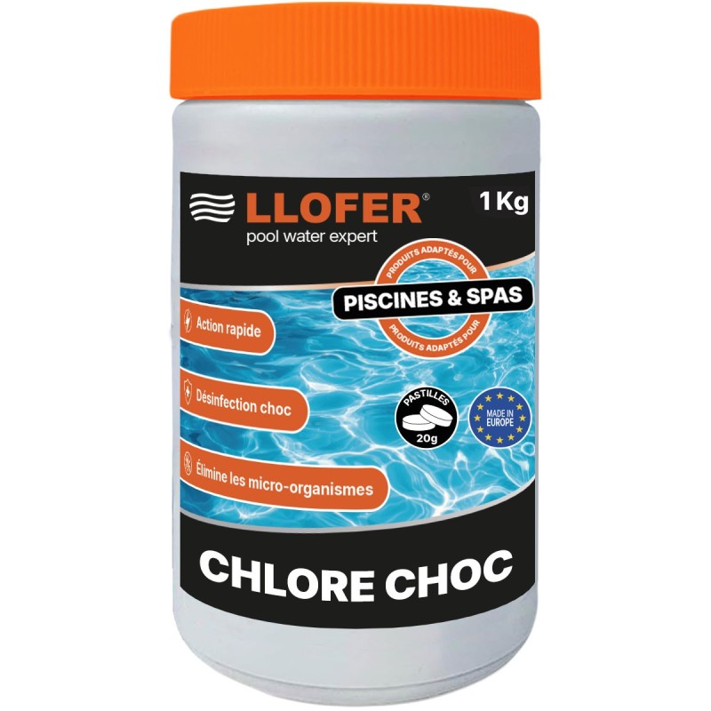 Chlore choc en pastilles 20 g – 1 kg