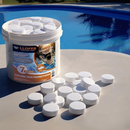 Chlore 7 actions LLOFER – Seau 5 kg | Galets longue durée