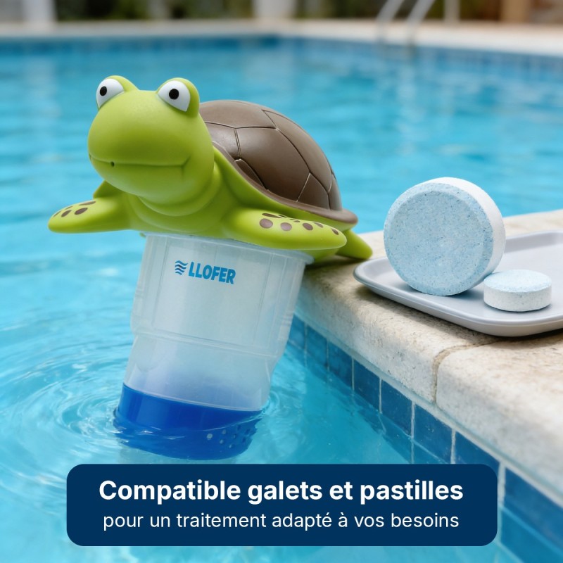Doseur flottant tortue piscine réglable chlore brome – LLOFER