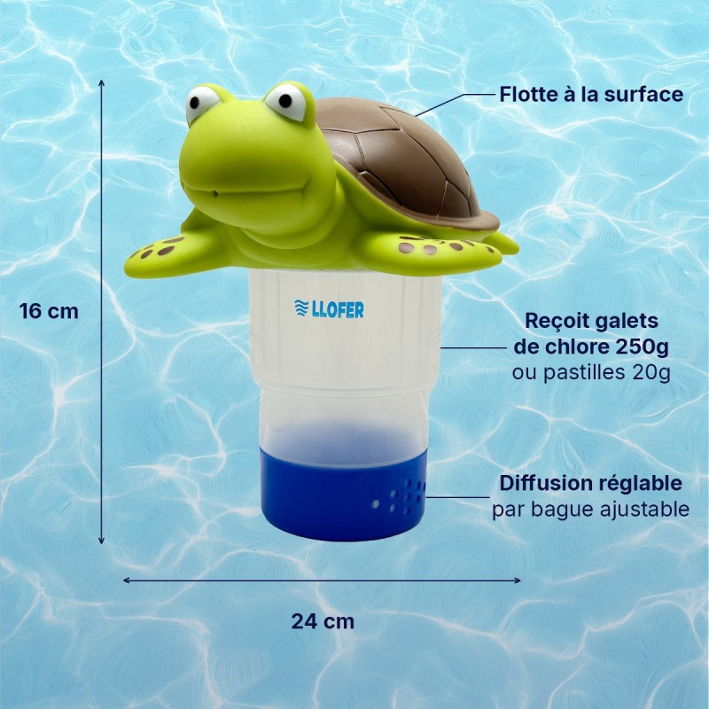 Doseur flottant tortue piscine réglable chlore brome – LLOFER