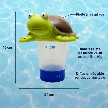Doseur flottant tortue piscine réglable chlore brome – LLOFER