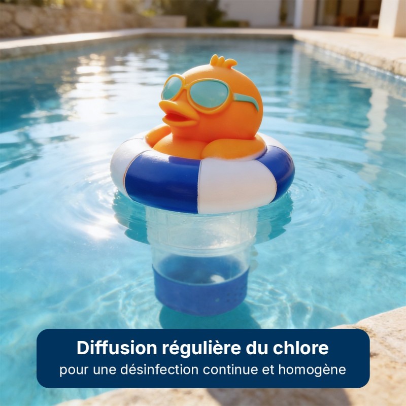 Doseur flottant piscine canard – chlore brome | LLOFER
