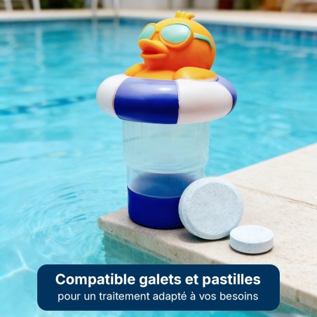 Doseur flottant piscine canard – chlore brome | LLOFER