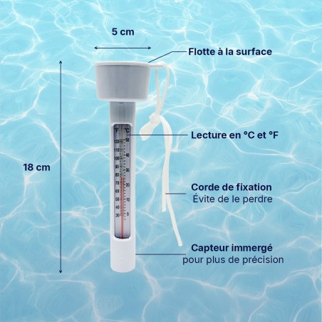 Thermomètre piscine flottant précis °C °F – LLOFER