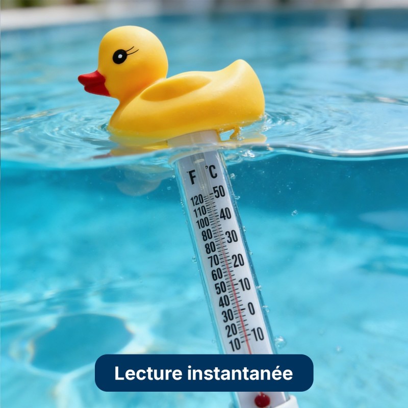 Thermomètre piscine flottant canard avec corde – °C °F | LLOFER