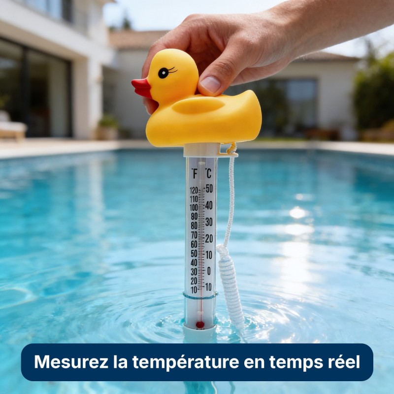 Thermomètre piscine flottant canard avec corde – °C °F | LLOFER