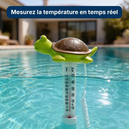 Thermomètre piscine flottant tortue avec corde – °C °F | LLOFER