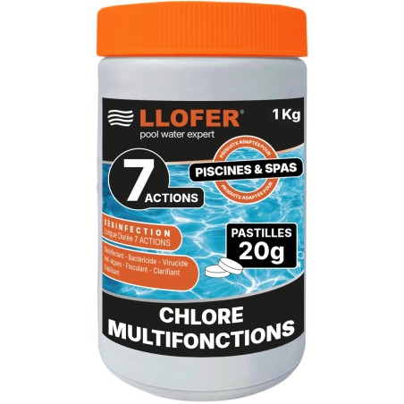 Chlore multifonction en pastilles 20 g – 1 kg