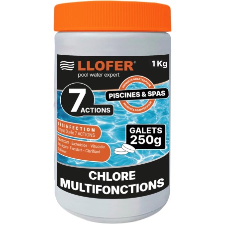Chlore multifonction 7 actions en galets 250 g – 1 kg