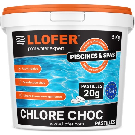 Chlore choc en pastilles 20 g – 5 kg