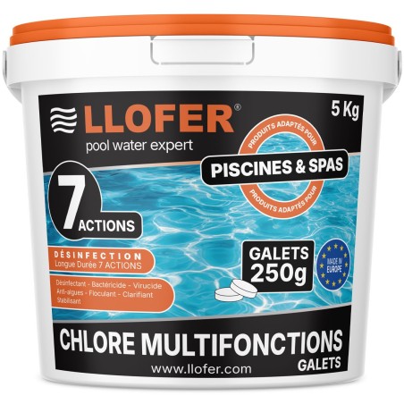 Chlore multifonction 7 actions en galets 250 g – 5 kg