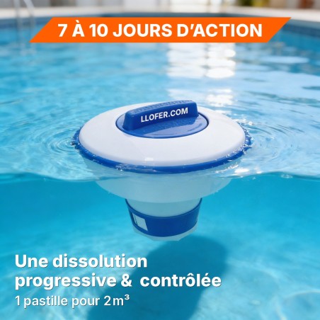 Chlore 7 actions LLOFER – Seau 5 kg | Pastilles longue durée
