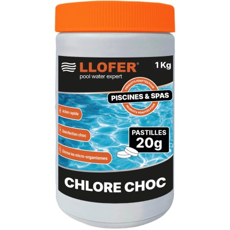 Chlore choc en pastilles 20 g – 1 kg