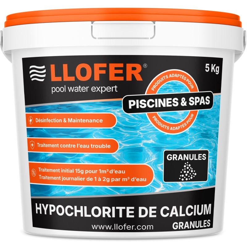 Hypochlorite de Calcium en granulés 70 % chlore actif – 5 kg