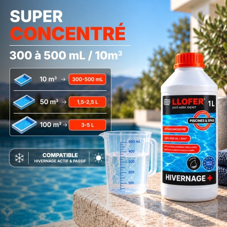 Produit d’hivernage piscine SUPER 1L – Anti-algues & anticalcaire