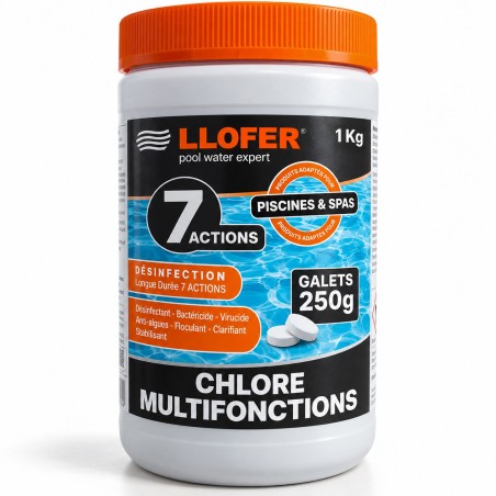 Chlore multifonction 7 actions en galets 250 g – 1 kg