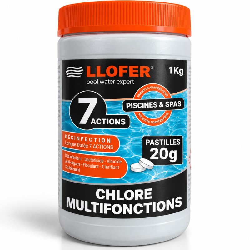 Chlore multifonction en pastilles 20 g – 1 kg