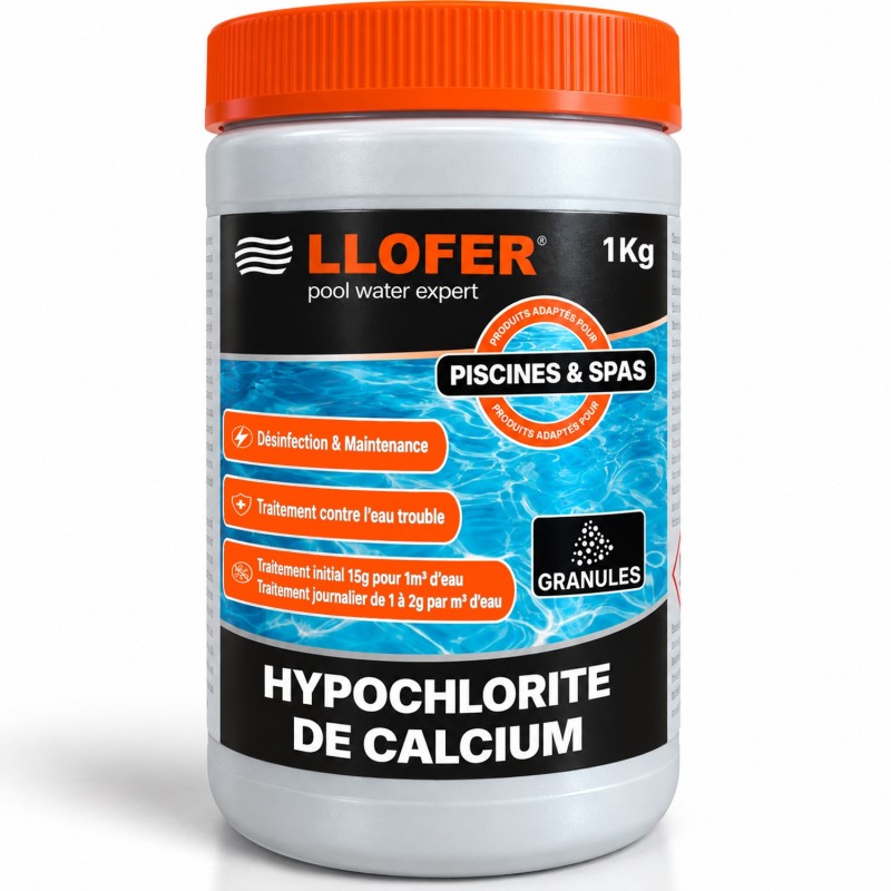 LLOFER - Hypochlorite de Calcium en Granulés– 1 Kg