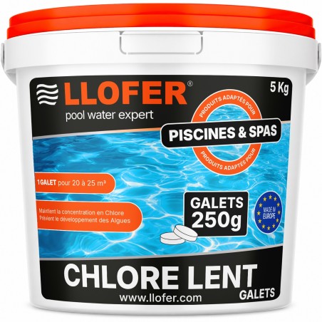 Chlore Lent en Galets 250 g – 5 Kg