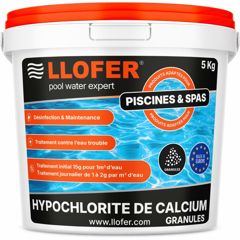 Hypochlorite de Calcium en granulés 70 % chlore actif – 5 kg
