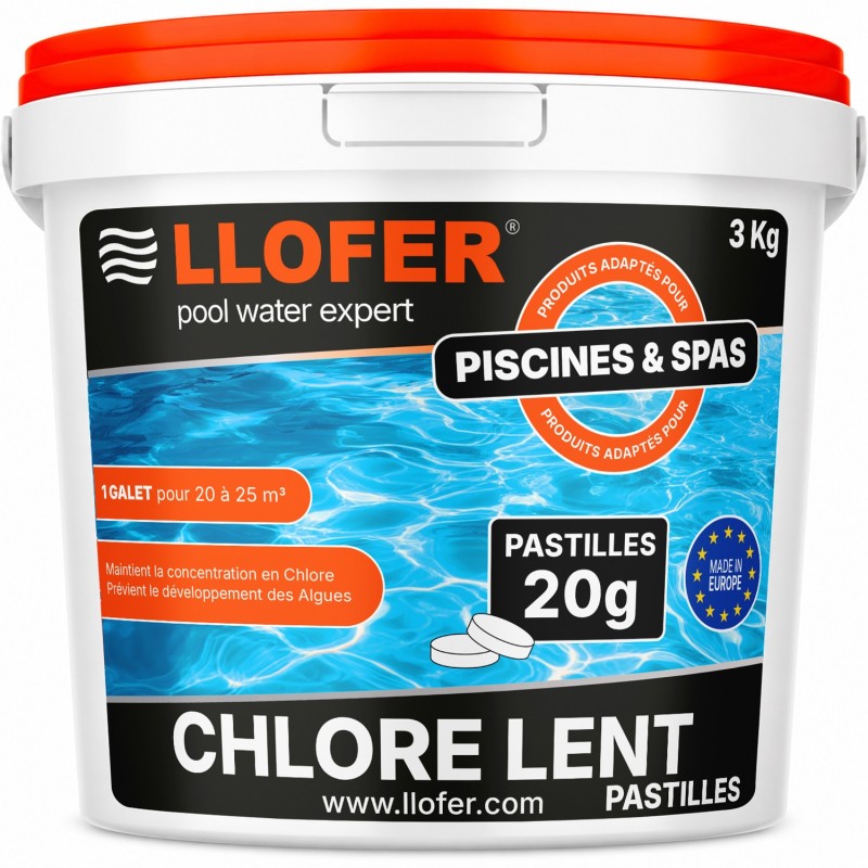 Chlore lent en pastilles 20 g – 3 kg