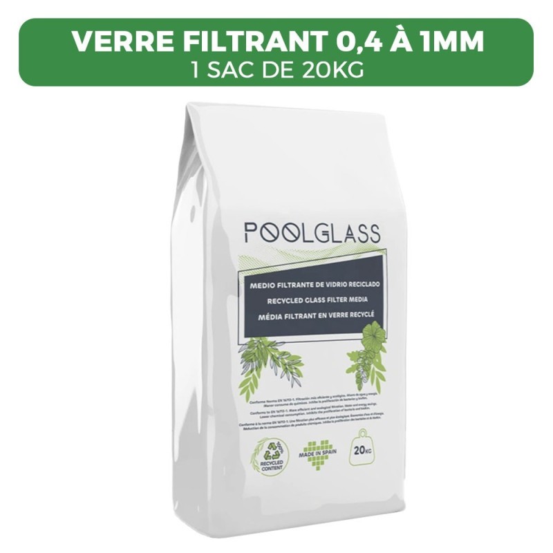 Verre filtrant piscine 0,4–1 mm – 20 kg