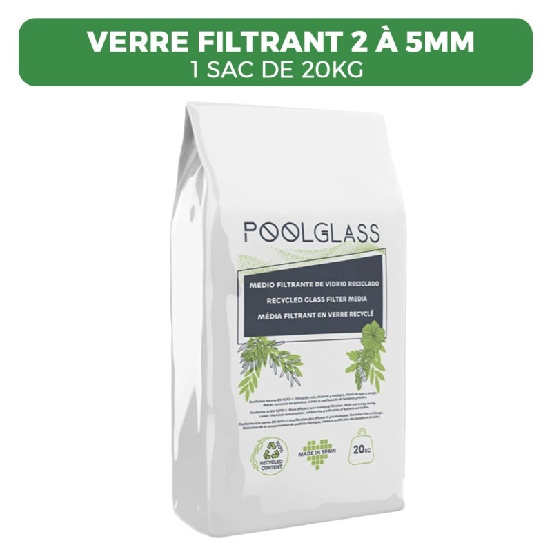 Verre filtrant piscine 2–5 mm – 20 kg