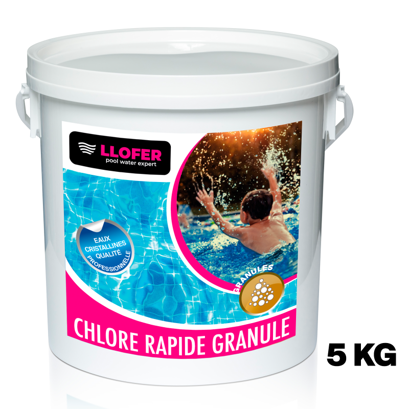 Chlore choc piscine en poudre – 5 kg – Traitement rapide