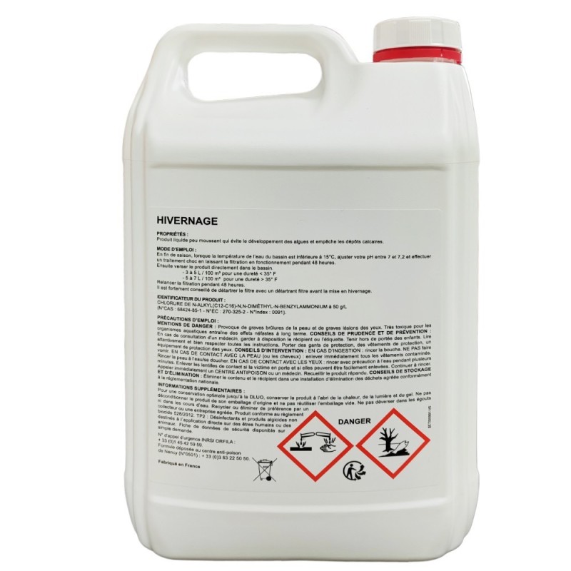 Produit d’hivernage piscine SUPER 5L – Anti-algues & anticalcaire
